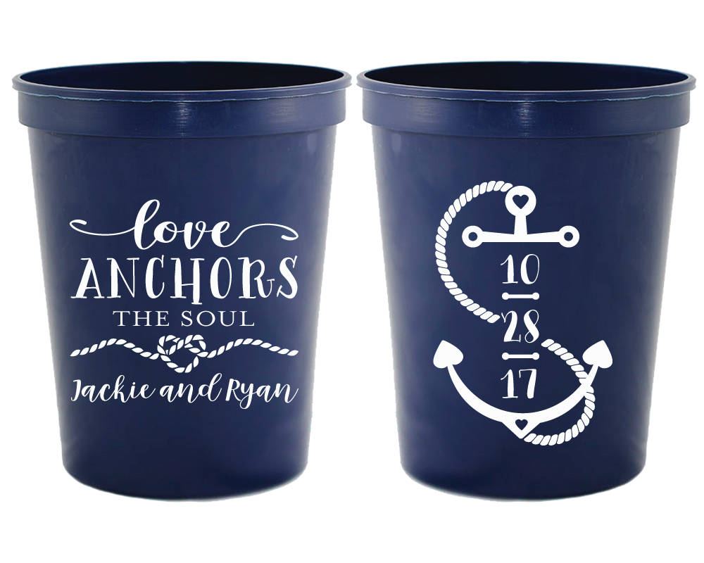 Love Anchors the Soul Nautical Stadium Cup Design #1714
