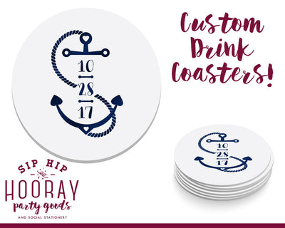 Nautical Wedding Coaster Design #1714