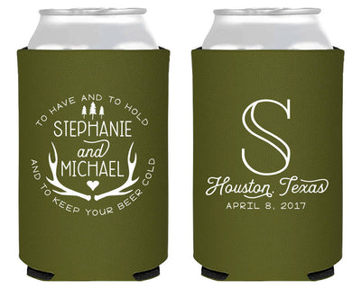 To Have and To Hold Southern Wedding Can Coolers #1715