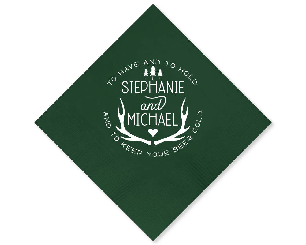 Rustic Wedding Beverage Napkins #1715