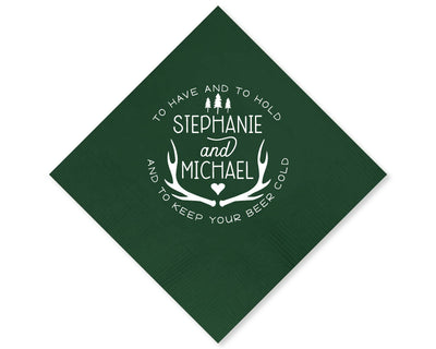 Rustic Wedding Beverage Napkins #1715