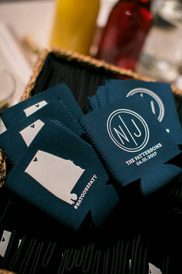 Neoprene Custom State Wedding Can Cooler