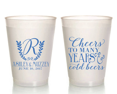 Floral Monogrammed Frosted Cups #1720