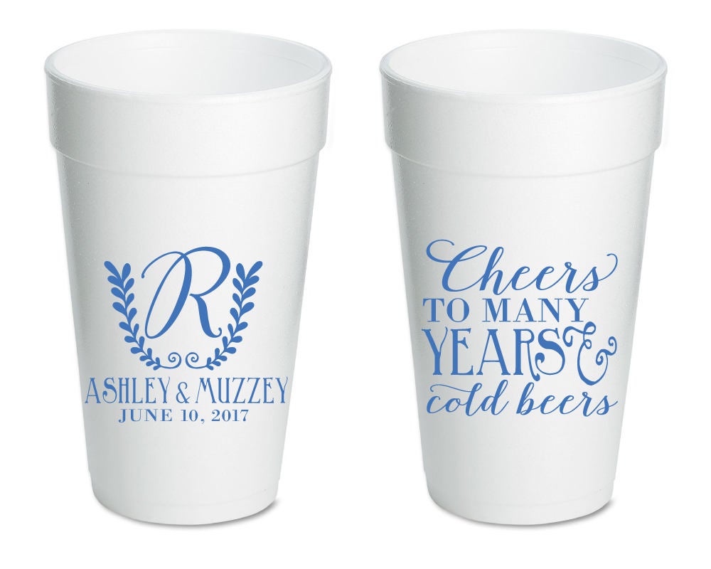 Personalized Monogrammed Foam Cups #1720