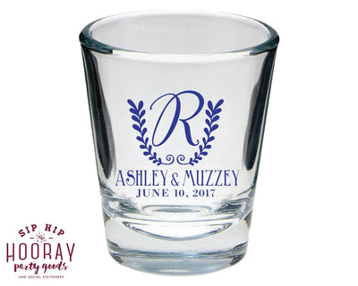 Monogrammed Wedding Shot Glasses #1720