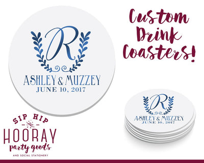 Custom Wedding Monogram Coasters #1720