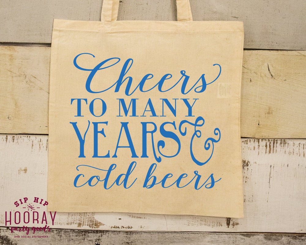 Cheers to Many Years Wedding Gift Tote Bags #1720
