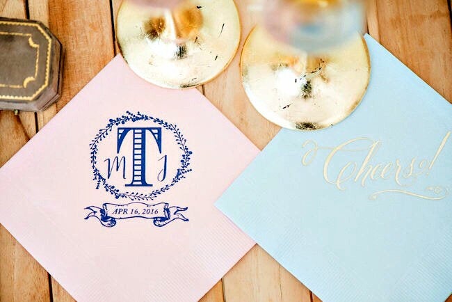Elegant Wreath Monogram Napkins #1024, #1102