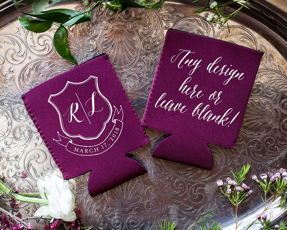 Neoprene Wedding Crest Can Cooler Design #1711
