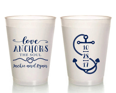 Nautical Wedding Frosted Cup Design #1714