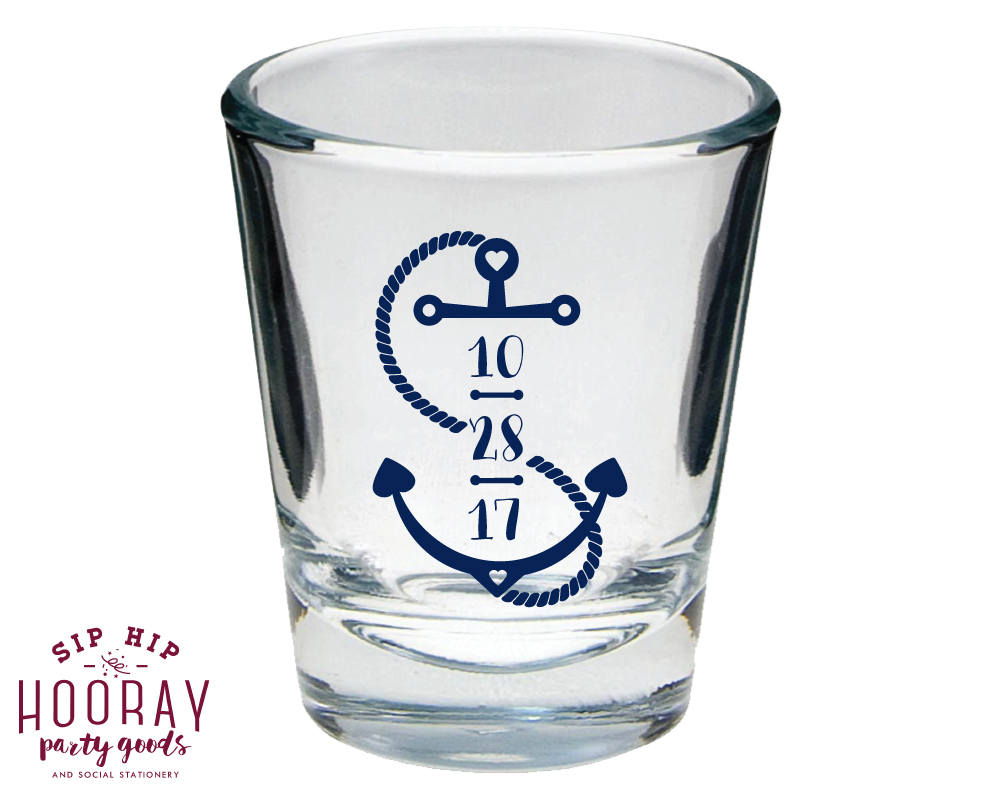 Anchor Wedding Date Shot Glass #1714