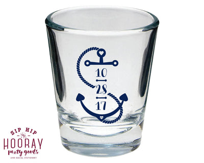 Anchor Wedding Date Shot Glass #1714
