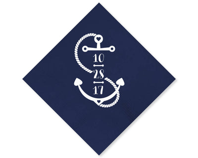 Love Anchors the Soul Nautical Cocktail Napkin Design #1714