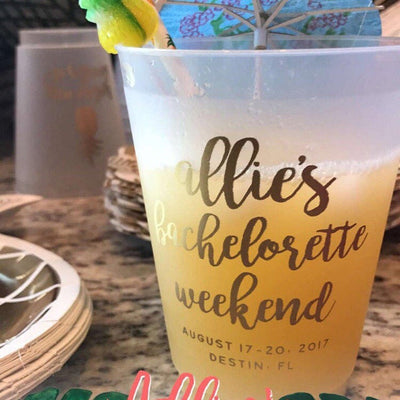 Beach Bach Bachelorette Party Frosted Cups #1737