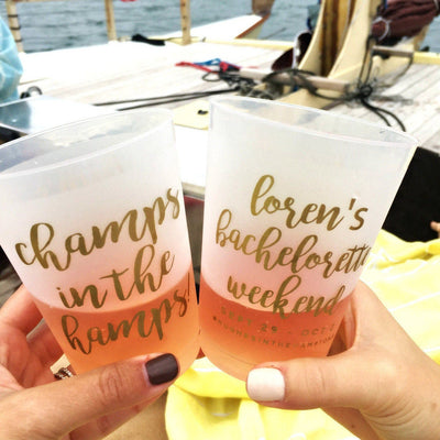 Beach Bach Bachelorette Party Frosted Cups #1737