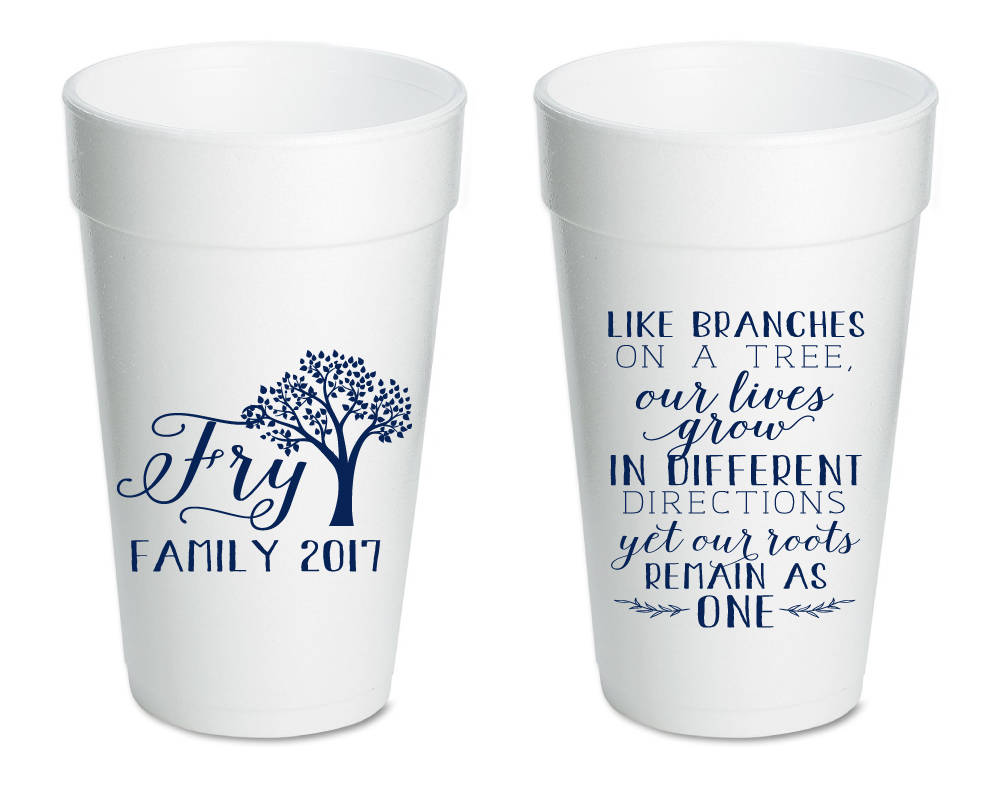 Family Tree Reunion Styrofoam Cups #1746
