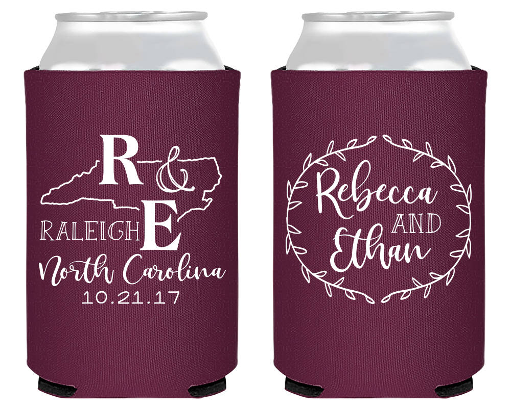 State Wedding Neoprene Can Coolers #1749