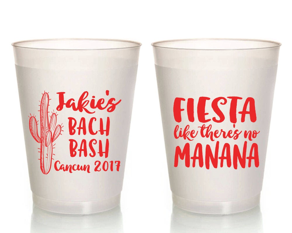 Fiesta Like Theres No Mañana Cancun Bachelorette Party Weekend 16oz Reusable Frosted Cups Custom Bach Bash Favors 1757
