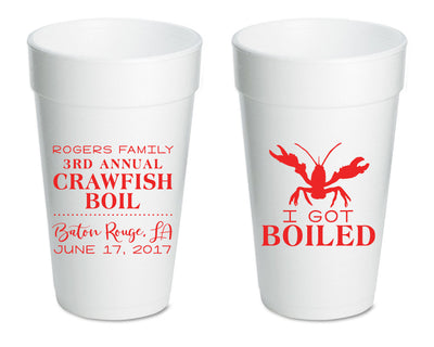 I Got Boiled Crawfish Coil Foam Cups Design #1759