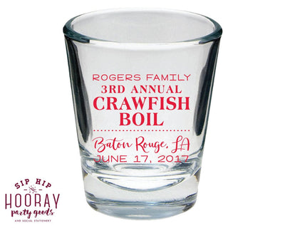Crawfish Boil Family Reunion Shot Glass Design #1759
