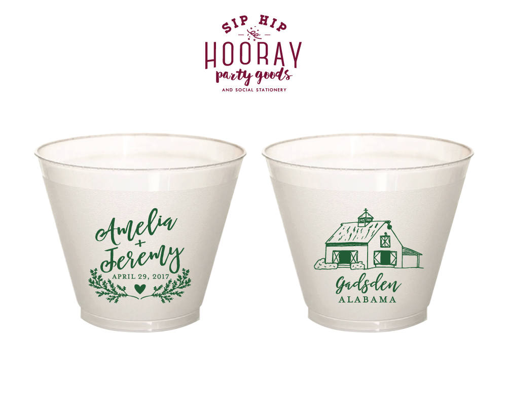 Barn Wedding 9oz Wine Frosted Cup Design #1766