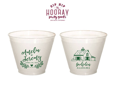 Barn Wedding 9oz Wine Frosted Cup Design #1766