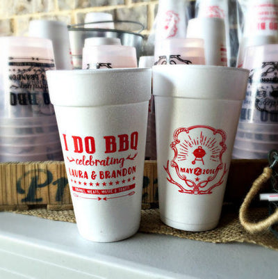 Barn Country Wedding Foam Cups #1766