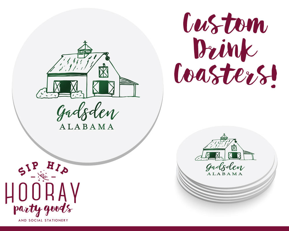 Fall Greenery Wedding Coaster Design #1766