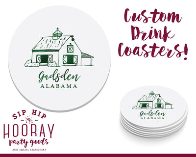 Fall Greenery Wedding Coaster Design #1766