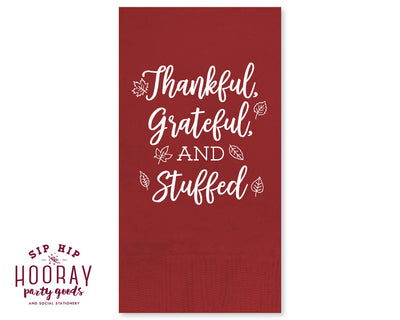 Thankful, Grateful and Stuffed Thanksgiving Guest Towels #1767