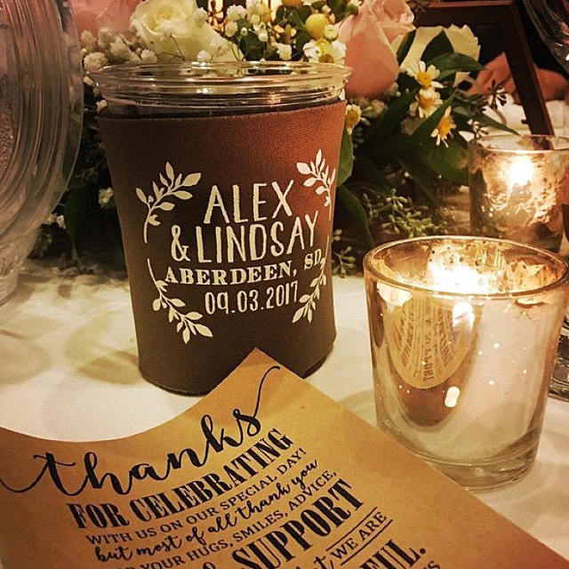 Floral Wedding Design Can Coolers #1055