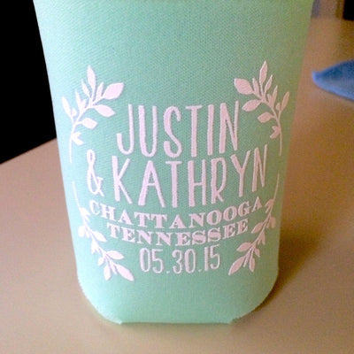 Floral Wedding Design Can Coolers #1055