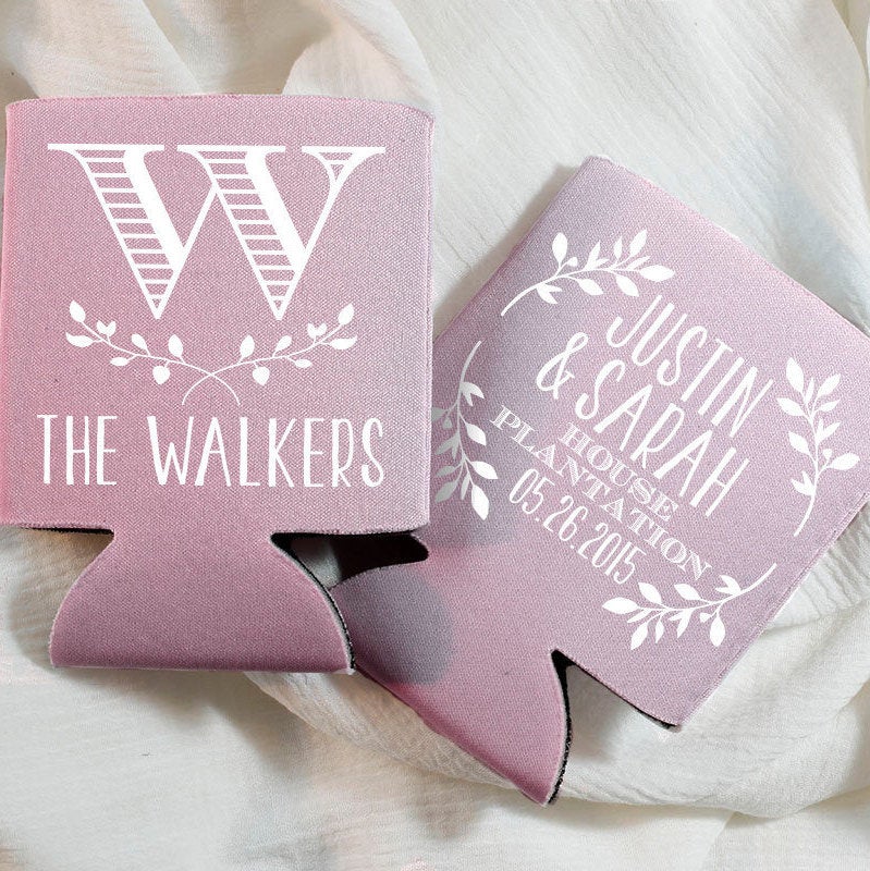 Floral Wedding Design Can Coolers #1055