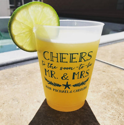 Beach Bach Bachelorette Party Frosted Cups #1737