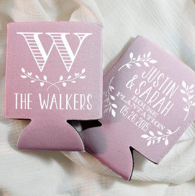 Personalized Wedding Monogram Can Cooler Deisgn #1055