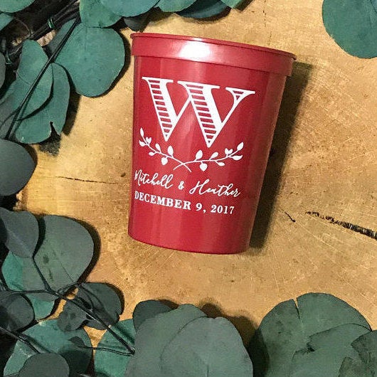 Monogramed Reception Stadium Cups #1519