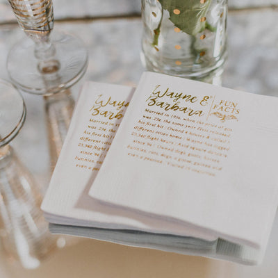Fun Fact Wedding Beverage Napkins #0211