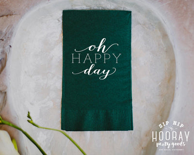 Oh Happy Day Personalized Guest Towels #1267