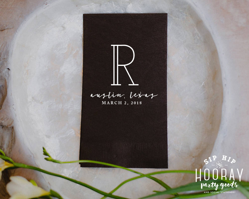 Custom Monogram Wedding Guest Towels #1382