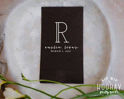 Monogram Initial Guest Towels #1382