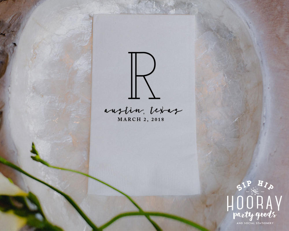 Custom Monogram Wedding Guest Towels #1382