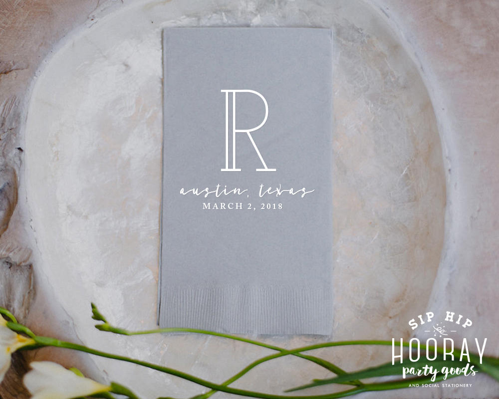 Custom Monogram Wedding Guest Towels #1382