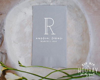 Custom Monogram Wedding Guest Towels #1382