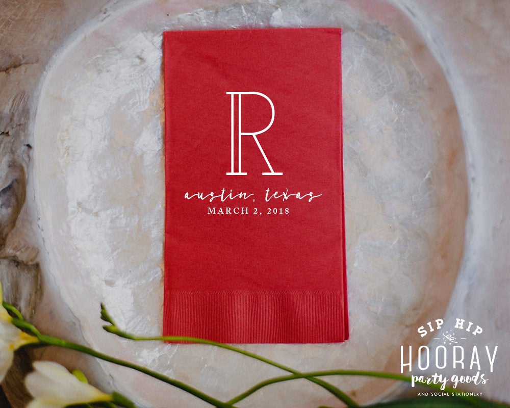 Custom Monogram Wedding Guest Towels #1382