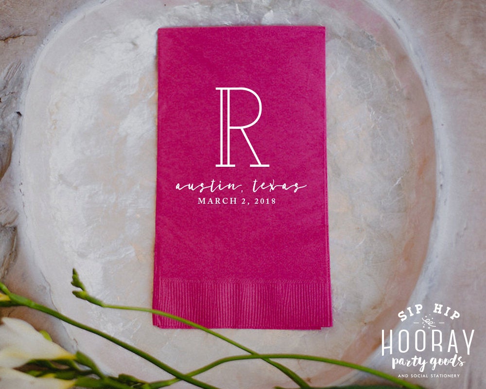Custom Monogram Wedding Guest Towels #1382