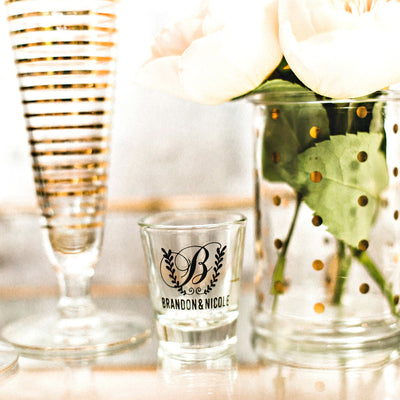Whimsical Cursive Names | Wedding Shot Glass #1416