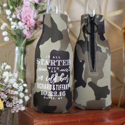 Personalized Party Favors Zipper Bottle Can Coolers