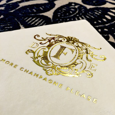 Custom Gold Foil Beverage Napkins #1496