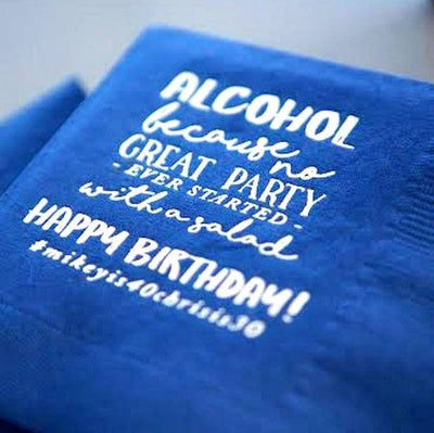 Custom Wreath Party Beverage Napkins #1322, #1162