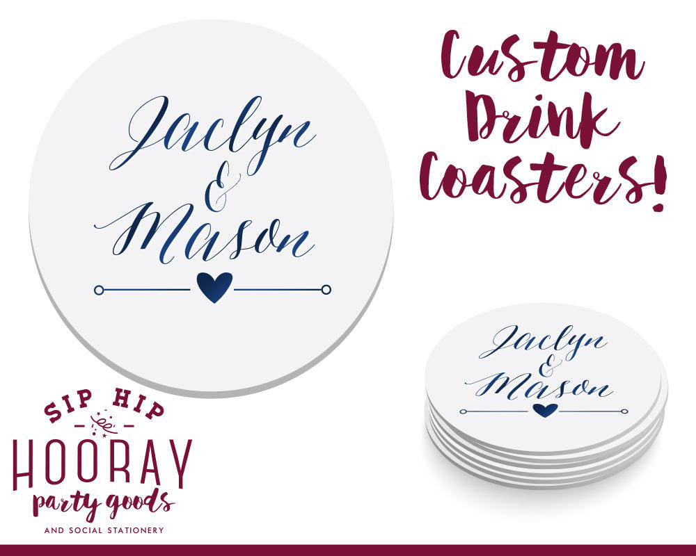 Firefighter and His Flame Wedding Coasters #1758